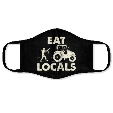 Discover Eat locals Funny Zombie Farmer Tractor Face Masks