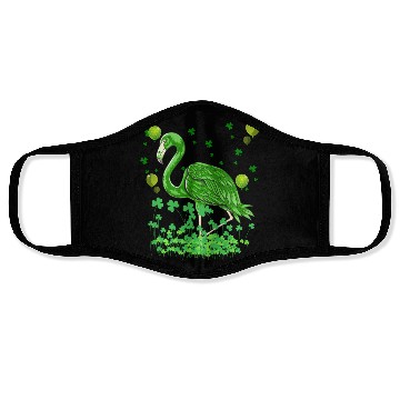 Discover Flamingo Lovers Green Saint Patrick Face Masks