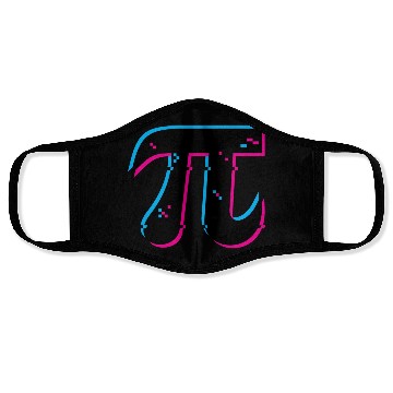Discover Glitched Out Pi Day Symbol Face Masks