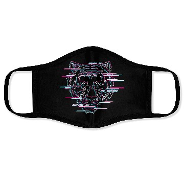 Discover TIGER GLITCH Face Masks