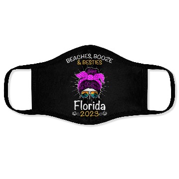 Discover Beaches Booze Besties Florida 2023 Spring Break Face Masks