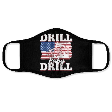 Discover Oilfield Oil Drilling Us Flag Drill Baby Drill Face Masks