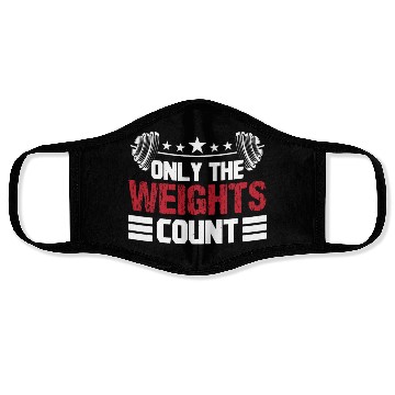 Discover Strongman only weights count fitness bodybuilding Face Masks