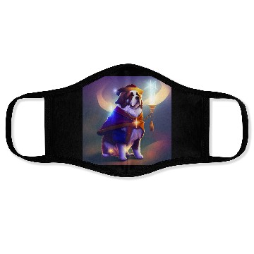 Discover Saint Bernard Dog as a Wizard Face Masks