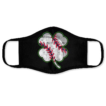 Discover Baseball player shamrock lucky charm Face Masks