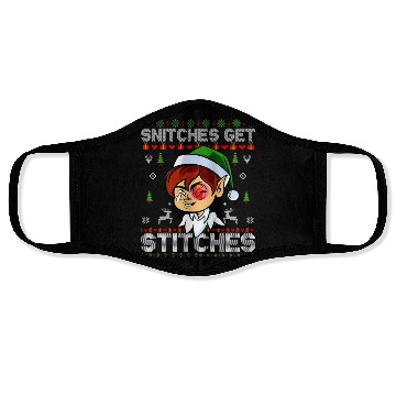 Discover Warrior 12 Snitches Get Stitches Face Masks
