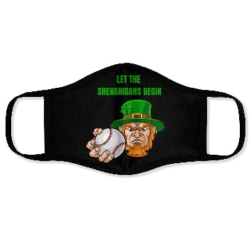 Discover Let The Shenanigans Begin Baseball St Patrick's Da Face Masks