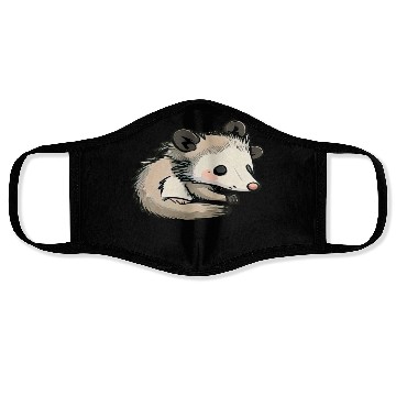 Discover funny opossum play dead Face Masks