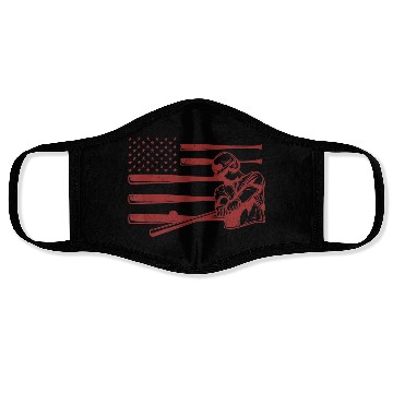Discover Baseball Player Batter Baseball Bat USA Flag Face Masks