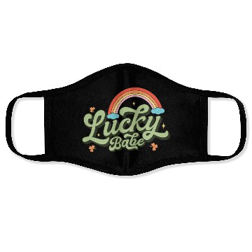 Discover Retro Lucky Babe Rainbow St Patricks Day Face Masks