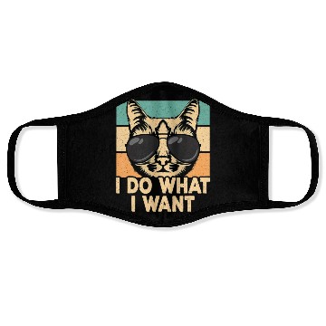 Discover Retro I Do What I Want Funny Cat Lover Face Masks