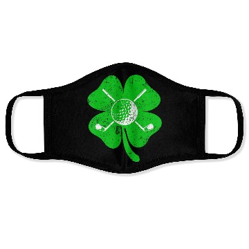 Discover Retro Irish Shamrock Golf Sports Lover St Patrick Face Masks