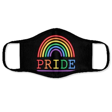 Discover Neon Lights Rainbow Pride Face Masks