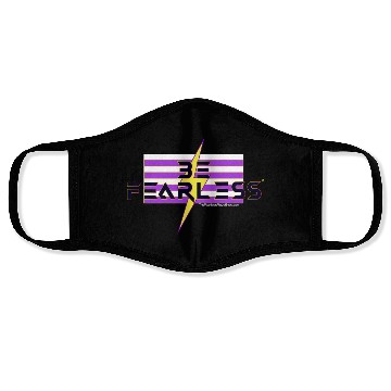 Discover Be Fearless Flag w/Bolt (white text) Face Masks