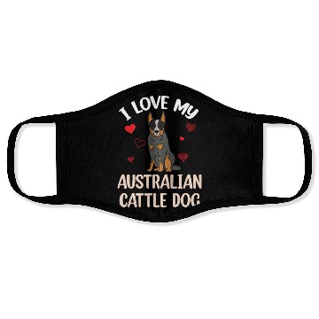 Discover I Love my Australian Cattle Dog Face Masks