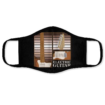 Discover Electric Guitar Player String Instrument Music Face Masks