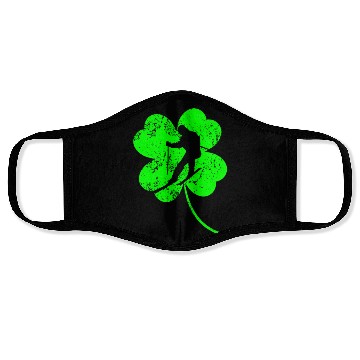 Discover Skiing St. Patrick's day shamrock Face Masks