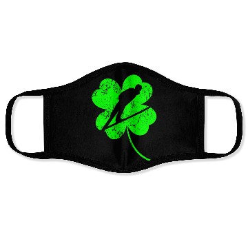 Discover Ski-jumping St. Patrick's day shamrock Face Masks