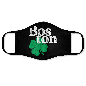 Discover St Patricks Day Shamrock Massachusetts Boston Face Masks