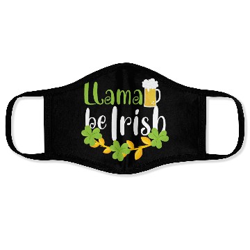 Discover llama be irish Face Masks