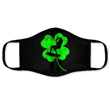 Discover Kitesurfing St. Patrick's day shamrock Face Masks