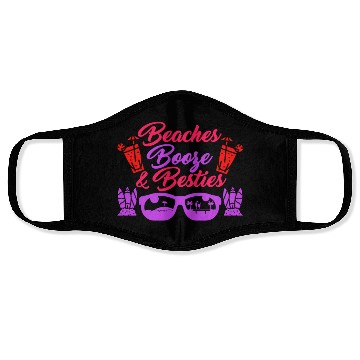 Discover Beaches Booze Besties Summer Vacation Spring Break Face Masks