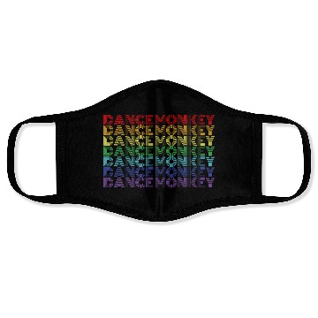 Discover Dance Monkey Rainbow Color Text Gift Music Fan Face Masks