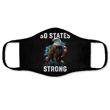 Discover 50 States Strong American Bald Eagle America 4th Face Masks