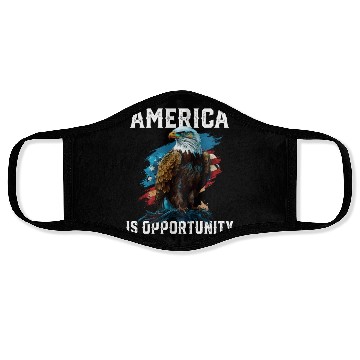 Discover America Is Opportunity American Bald Eagle July 4 Face Masks
