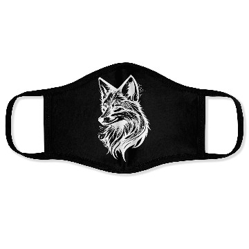 Discover Pretty Fox Portrait Tattoo Ink Face Masks