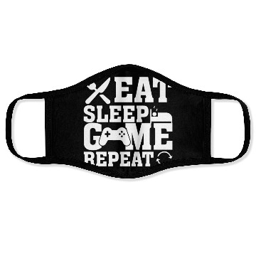 Discover Eat Sleep Game Repeat Funny Gaming Lover Face Masks
