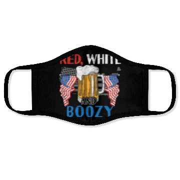 Discover Red White And Boozy made for a Patriotic American Face Masks