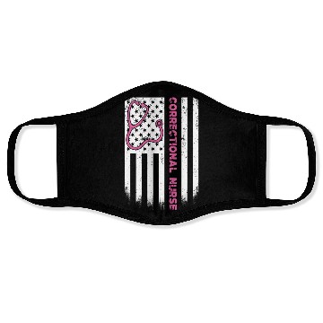Discover Correctional Nurse American flag US Stethoscope RN Face Masks
