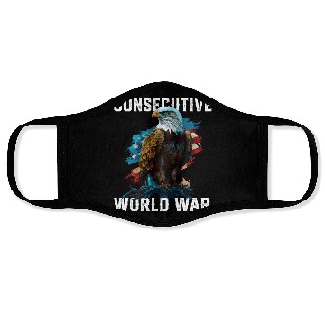 Discover Consecutive World War American Veteran USA Fourth Face Masks