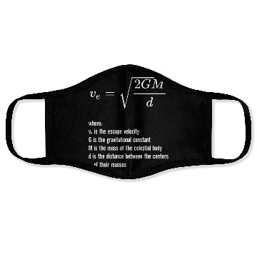 Discover Escape Velocity Gravity Physics Rocket Science Face Masks