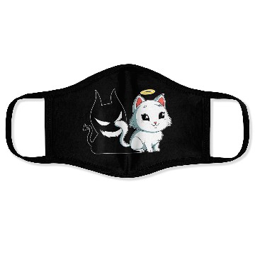 Discover Funny Angel Devil Cat Face Masks Sweet Dearly Kitty D