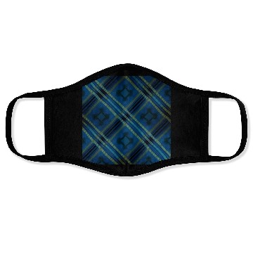 Discover Indigo Tartan A Trendsetter's Delight Face Masks