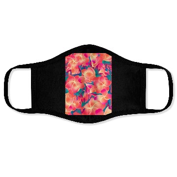 Discover Orange Flowers Neon Face Masks