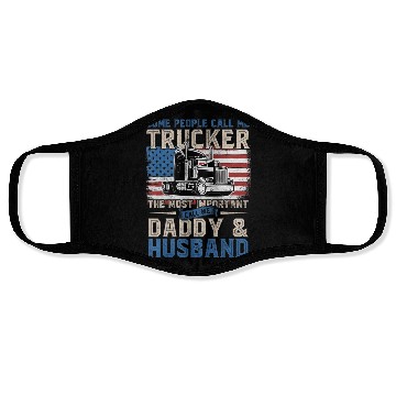 Discover Truck Driver Gift Trucker Daddy Husband US Flag Face Masks