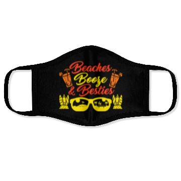 Discover Beaches Booze Besties Summer Vacation Spring Break Face Masks