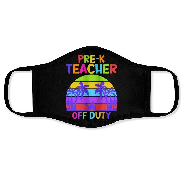 Discover Preschool Kindergarten Teacher off duty teacher Face Masks
