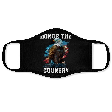 Discover Honor Thy Country American Bald Eagle America USA Face Masks