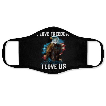 Discover I Love Freedom I Love US American Bald Eagle Face Masks