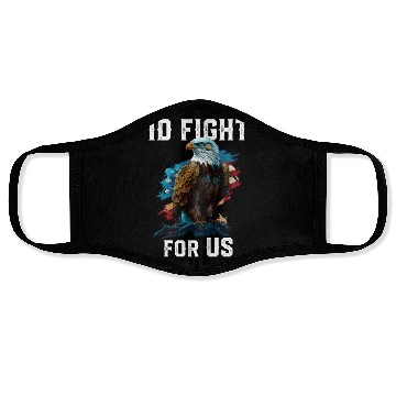 Discover I'd Fight for US American Bald Eagle America USA Face Masks