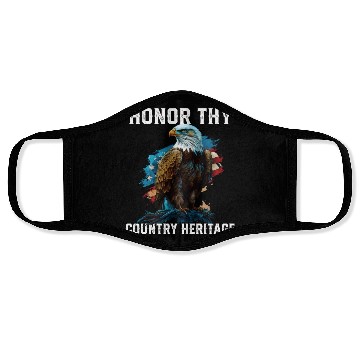 Discover Honor Thy Country Heritage American Bald Eagle Face Masks