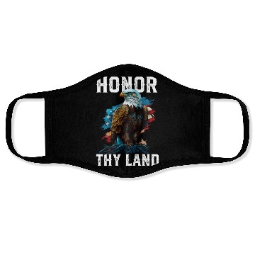 Discover Honor Thy Land American Bald Eagle America USA Face Masks
