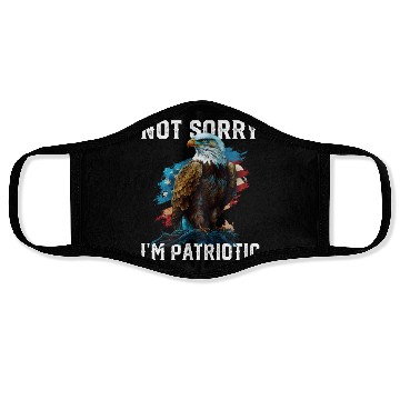 Discover Not Sorry I'm Patriotic American Bald Eagle Face Masks