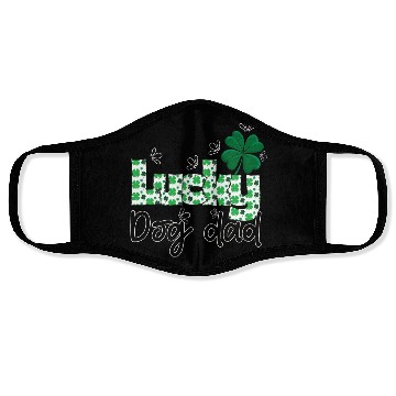 Discover Lucky dog dad St. Patrick`s letters with shamrock Face Masks