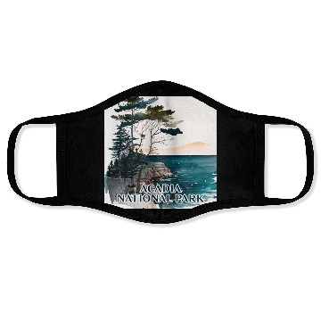 Discover Acadia National Park Watercolor Face Masks
