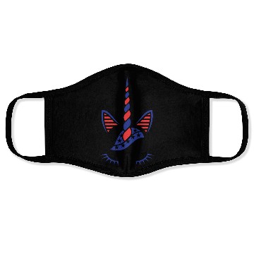 Discover USA Flag Unicorn Sublimation Face Masks